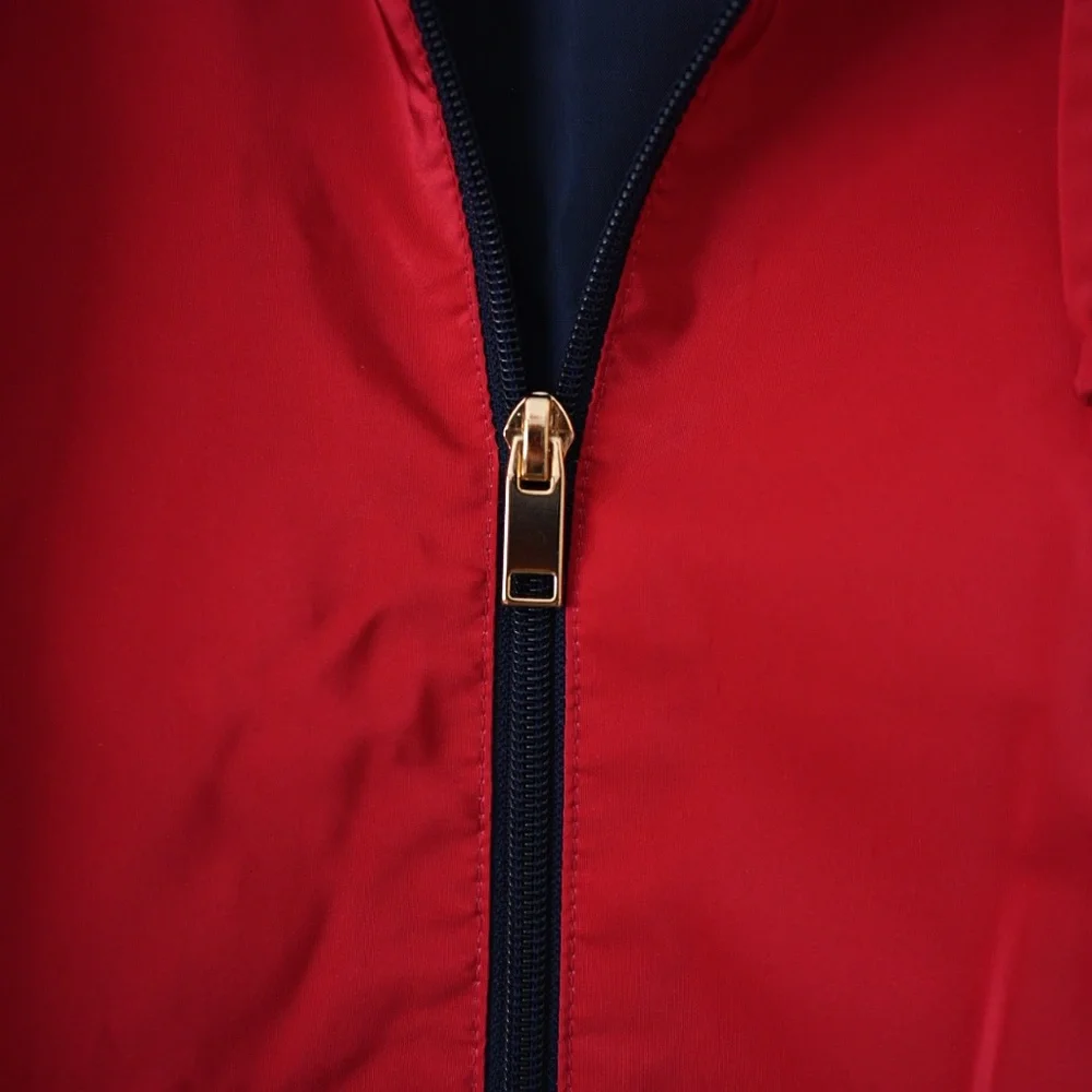 Charter Club Women’s Medium Red and Navy Striped Water Resistant Utility Jacket - Picture 6 of 12